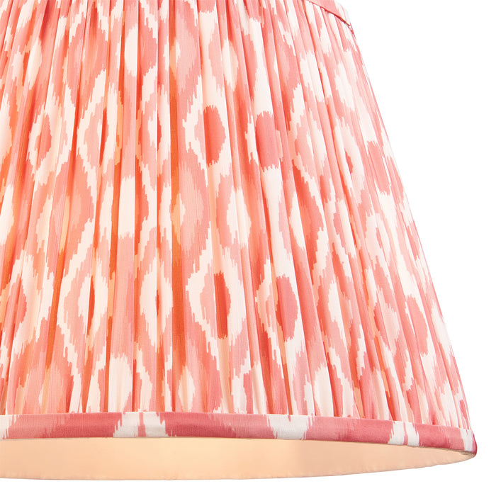 Endon 111342 Ikat 40cm Tapered Shade Coral pink fabric 10W LED E27 or B22 (Required) - westbasedirect.com