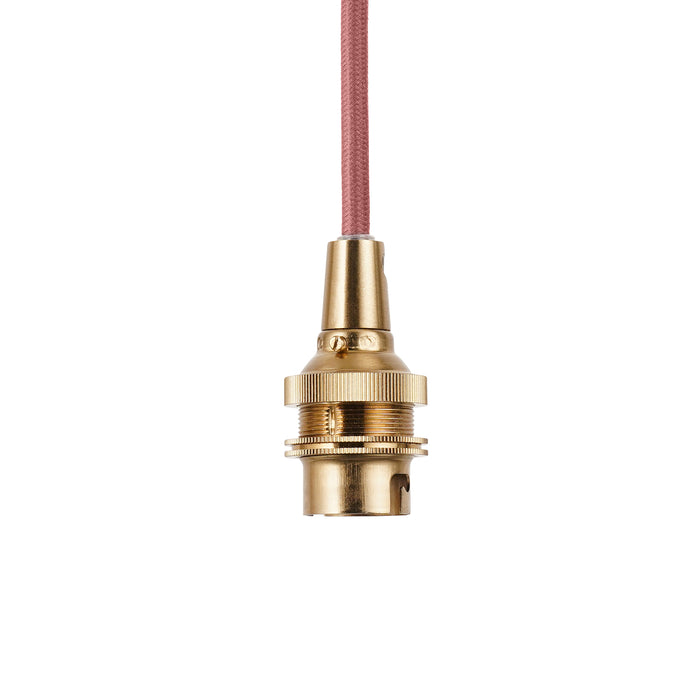 Endon 111512 Eltham Cable Set Brushed aged brass plate & red flex 10W LED B22 (Required) - westbasedirect.com