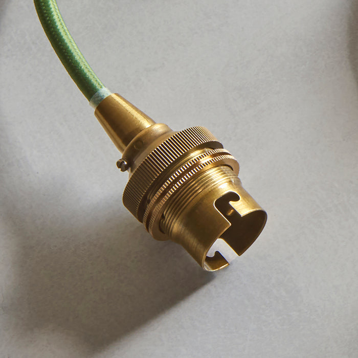 Endon 111513 Eltham Cable Set Brushed aged brass plate & green flex 10W LED B22 (Required) - westbasedirect.com