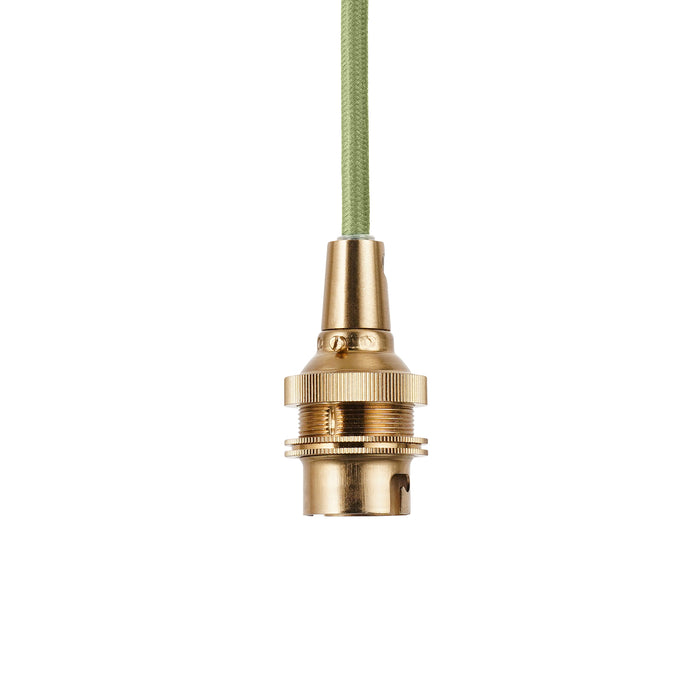 Endon 111513 Eltham Cable Set Brushed aged brass plate & green flex 10W LED B22 (Required) - westbasedirect.com