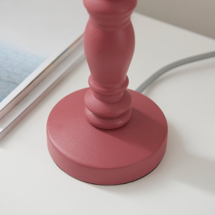 Endon 111521 Bibury Table Base Satin pink clay paint & brushed aged brass plate 7W LED B22 (Required) - westbasedirect.com