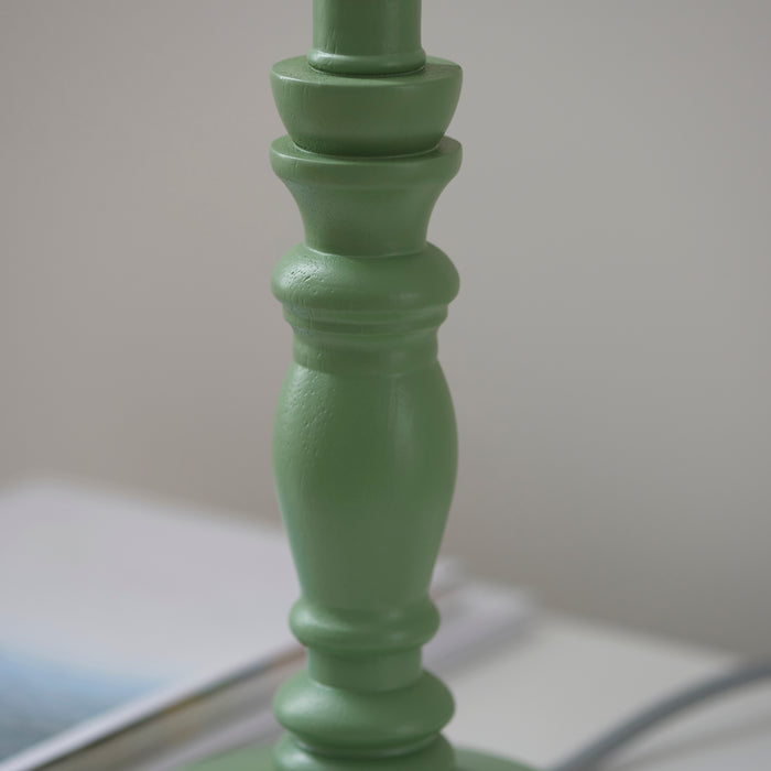 Endon 111522 Bibury Table Base Satin Cotswold green paint & brushed aged brass plate 7W LED B22 (Required) - westbasedirect.com