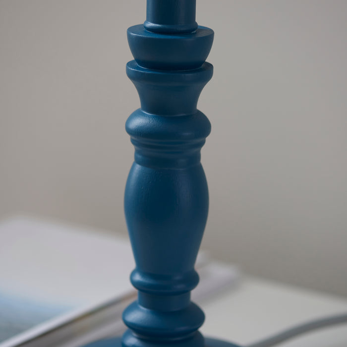 Endon 111523 Bibury Table Base Satin marlin blue paint & brushed aged brass plate 7W LED B22 (Required) - westbasedirect.com