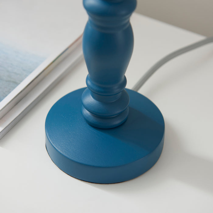 Endon 111523 Bibury Table Base Satin marlin blue paint & brushed aged brass plate 7W LED B22 (Required) - westbasedirect.com