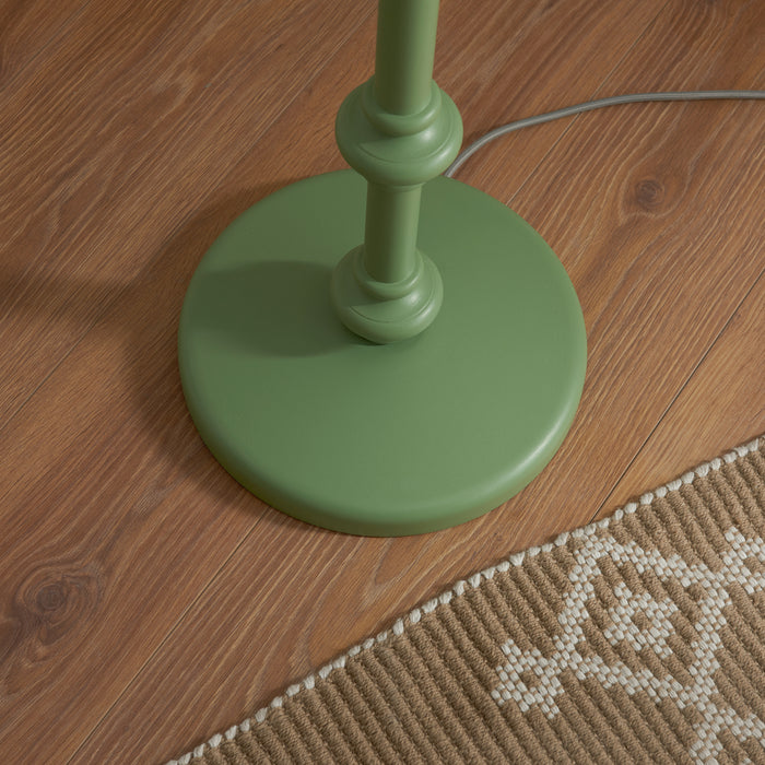 Endon 111604 Carnaby Floor Base Satin Cotswold green paint 10W LED B22 (Required) - westbasedirect.com