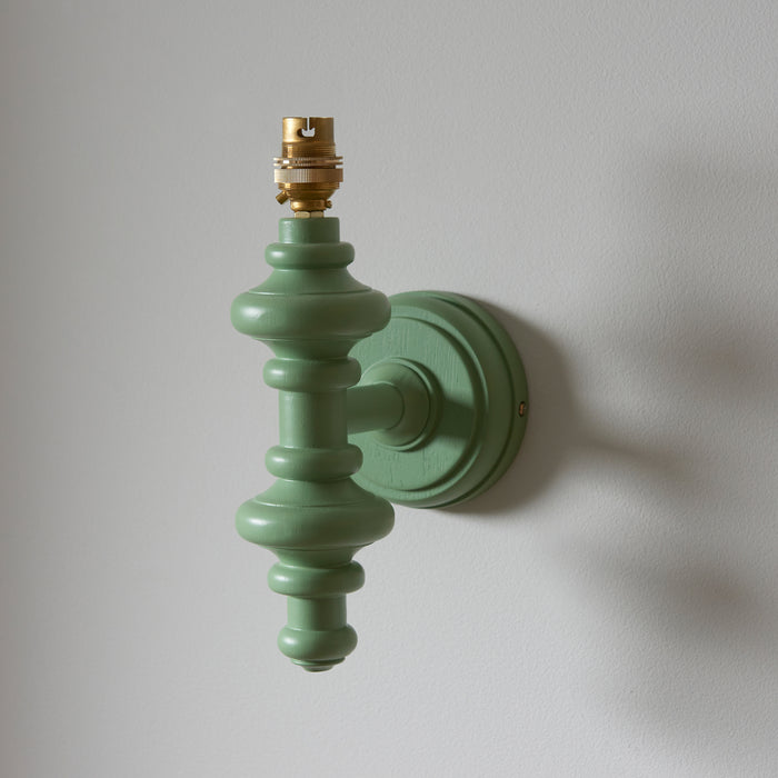 Endon 111631 Carnaby Wall Fitting Satin Cotswold green paint 7W LED B22 (Required) - westbasedirect.com