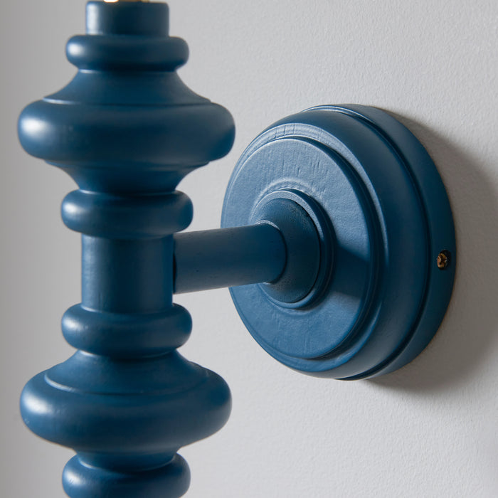 Endon 111632 Carnaby Wall Fitting Satin marlin blue paint 7W LED B22 (Required) - westbasedirect.com
