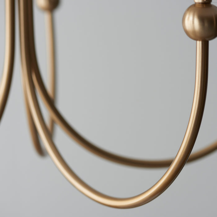 Endon 112152 Santiago 5lt Pendant Fitting Brushed aged brass plate 5 x 7W LED B22 (Required) - westbasedirect.com