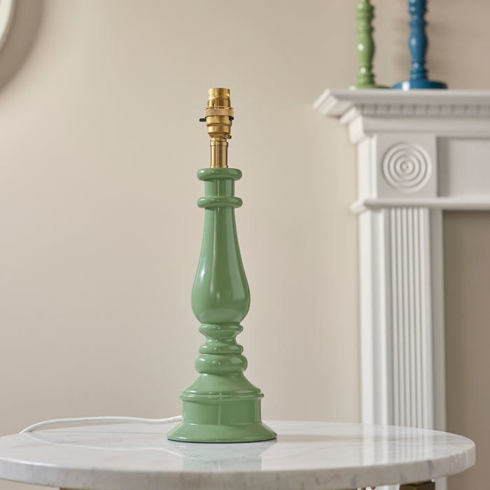 Endon 112164 Myrtle Table Base Cotswold green & warm brass plate 10W LED B22 (Required) - westbasedirect.com