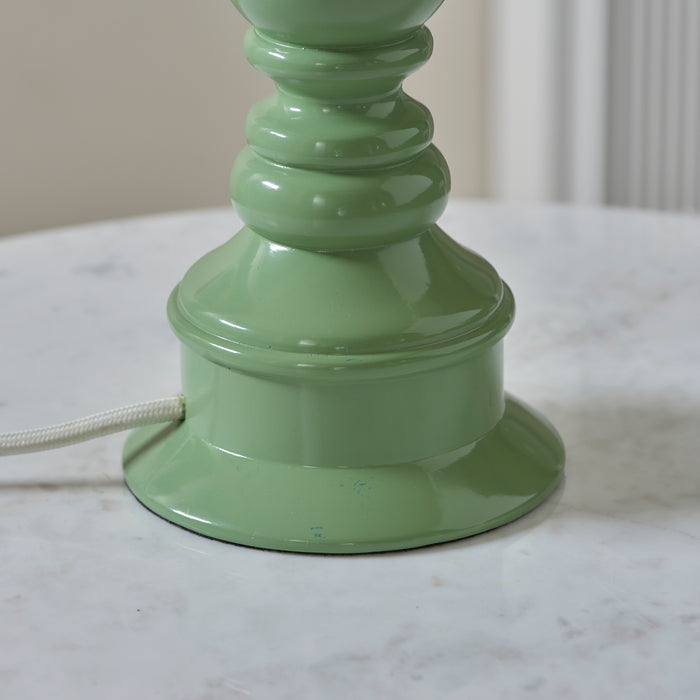 Endon 112164 Myrtle Table Base Cotswold green & warm brass plate 10W LED B22 (Required) - westbasedirect.com