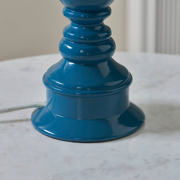 Endon 112165 Myrtle Table Base Marlin blue & warm brass plate 10W LED B22 (Required) - westbasedirect.com