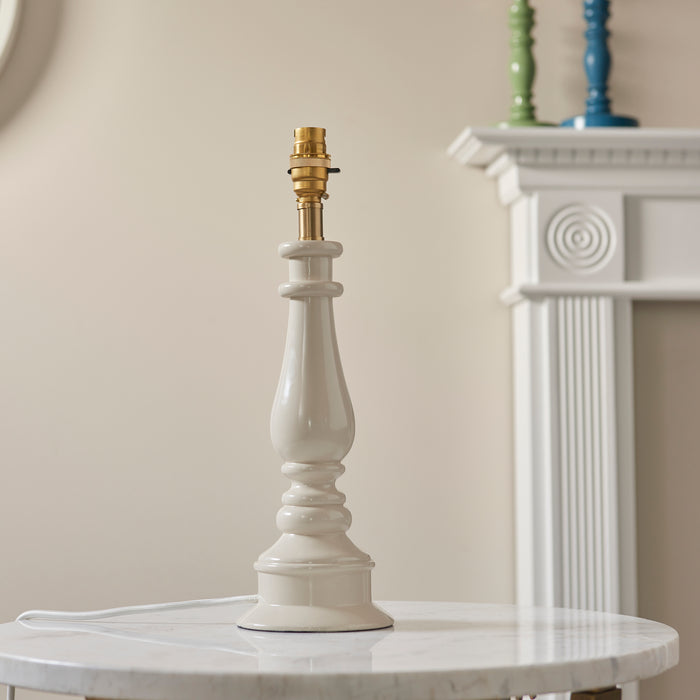 Endon 112166 Myrtle Table Base Almond white & warm brass plate 10W LED B22 (Required) - westbasedirect.com