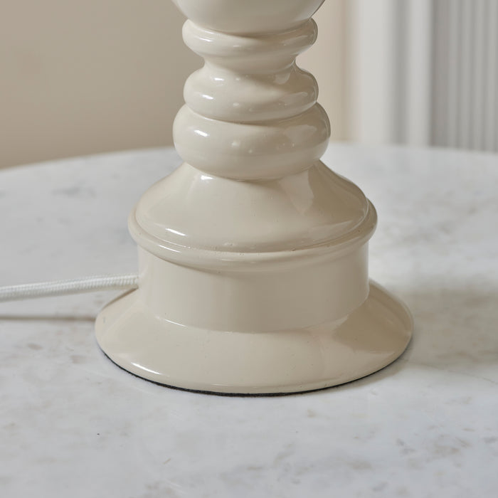 Endon 112166 Myrtle Table Base Almond white & warm brass plate 10W LED B22 (Required) - westbasedirect.com