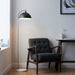 Endon 112211 Buchanan Task Floor Matt black, antique brass plate & grey marble 10W LED E27 (Required) - westbasedirect.com