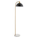 Endon 112211 Buchanan Task Floor Matt black, antique brass plate & grey marble 10W LED E27 (Required) - westbasedirect.com