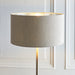 Endon 112232 Highclere Single Floor Brushed chrome plate & natural linen 10W LED E27 (Required) - westbasedirect.com