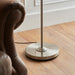 Endon 112232 Highclere Single Floor Brushed chrome plate & natural linen 10W LED E27 (Required) - westbasedirect.com