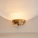 Endon 112439 Welles Wall Brushed aged brass plate & white glass 10W LED E27 (Required) - westbasedirect.com