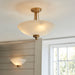 Endon 112439 Welles Wall Brushed aged brass plate & white glass 10W LED E27 (Required) - westbasedirect.com