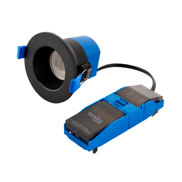 Saxby 112542 ShieldPRO Anti Glare 4CCT IP65 7W Matt black paint & clear acrylic 7W LED module (SMD 2835  CCT) CCT - westbasedirect.com