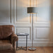 Endon 112570 Highclere Single Floor Bright nickel plate & charcoal fabric 10W LED E27 (Required) - westbasedirect.com