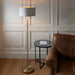 Endon 112571 Highclere Single Floor Antique brass plate & vintage white fabric 10W LED E27 (Required) - westbasedirect.com