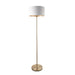 Endon 112571 Highclere Single Floor Antique brass plate & vintage white fabric 10W LED E27 (Required) - westbasedirect.com