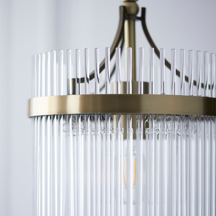 Endon 112572 Marietta Pendant Antique brass plate & clear glass 10W LED E27 (Required) - westbasedirect.com