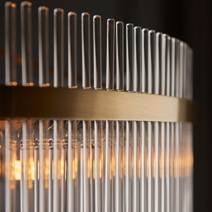 Endon 112574 Marietta Grand 7lt Pendant Antique brass plate & clear glass 7 x 7W LED E14 (Required) - westbasedirect.com