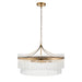 Endon 112574 Marietta Grand 7lt Pendant Antique brass plate & clear glass 7 x 7W LED E14 (Required) - westbasedirect.com