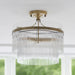 Endon 112575 Marietta 3lt Semi Flush Antique brass plate & clear glass 3 x 7W LED E14 (Required) - westbasedirect.com