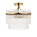 Endon 112575 Marietta 3lt Semi Flush Antique brass plate & clear glass 3 x 7W LED E14 (Required) - westbasedirect.com