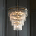 Endon 112576 Marietta 16lt Tiered Pendant Antique brass plate & clear glass 16 x 6W LED E14 (Required) - westbasedirect.com