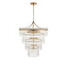 Endon 112576 Marietta 16lt Tiered Pendant Antique brass plate & clear glass 16 x 6W LED E14 (Required) - westbasedirect.com
