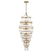 Endon 112793 Marietta Grand 21lt Tiered Pendant Antique brass plate & clear glass 21 x 6W LED E14 (Required) - westbasedirect.com