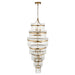 Endon 112793 Marietta Grand 21lt Tiered Pendant Antique brass plate & clear glass 21 x 6W LED E14 (Required) - westbasedirect.com