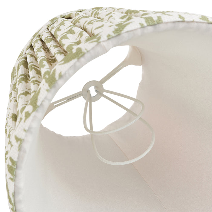 Endon 112911 Leaf 16cm Tapered Shade Herb garden green fabric 7W LED E14 or B22 (Required) - westbasedirect.com