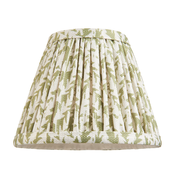 Endon 112911 Leaf 16cm Tapered Shade Herb garden green fabric 7W LED E14 or B22 (Required) - westbasedirect.com