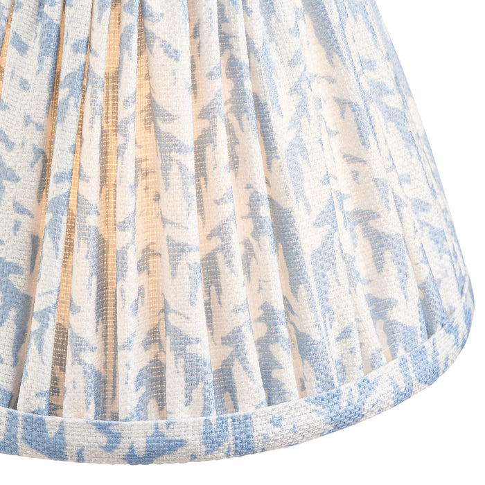 Endon 112914 Leaf 16cm Tapered Shade Shell bay blue fabric 7W LED E14 or B22 (Required) - westbasedirect.com