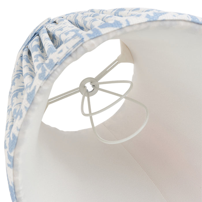 Endon 112914 Leaf 16cm Tapered Shade Shell bay blue fabric 7W LED E14 or B22 (Required) - westbasedirect.com