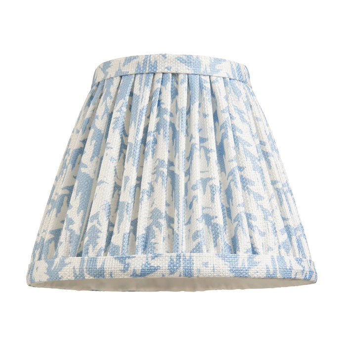 Endon 112914 Leaf 16cm Tapered Shade Shell bay blue fabric 7W LED E14 or B22 (Required) - westbasedirect.com