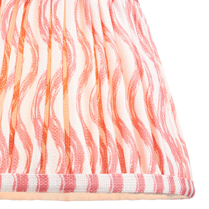 Endon 113057 Ripple 20cm Tapered Shade Coral pink fabric 7W LED E14 or B22 (Required) - westbasedirect.com
