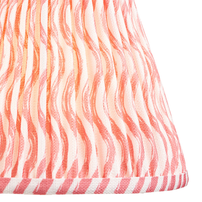 Endon 113058 Ripple 25cm Tapered Shade Coral pink fabric 10W LED E27 or B22 (Required) - westbasedirect.com