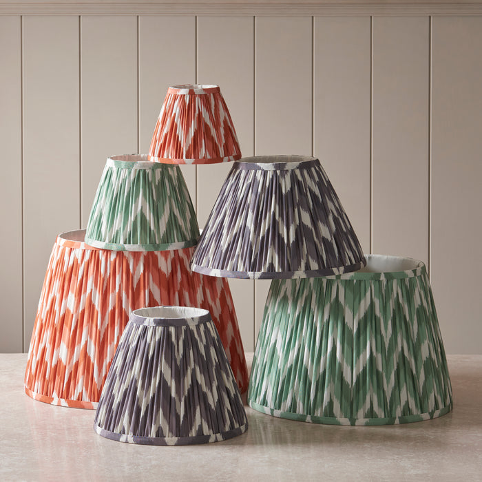 Endon 113064 Zigzag 16cm Tapered Shade Cotswold green fabric 7W LED E14 or B22 (Required) - westbasedirect.com