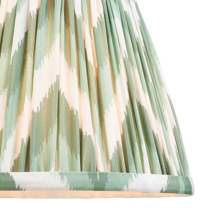Endon 113065 Zigzag 20cm Tapered Shade Cotswold green fabric 7W LED E14 or B22 (Required) - westbasedirect.com