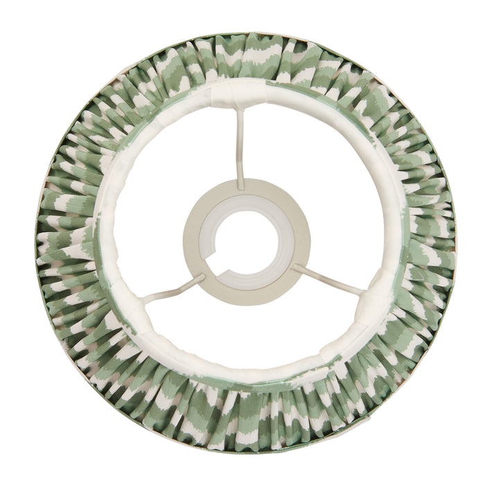 Endon 113065 Zigzag 20cm Tapered Shade Cotswold green fabric 7W LED E14 or B22 (Required) - westbasedirect.com