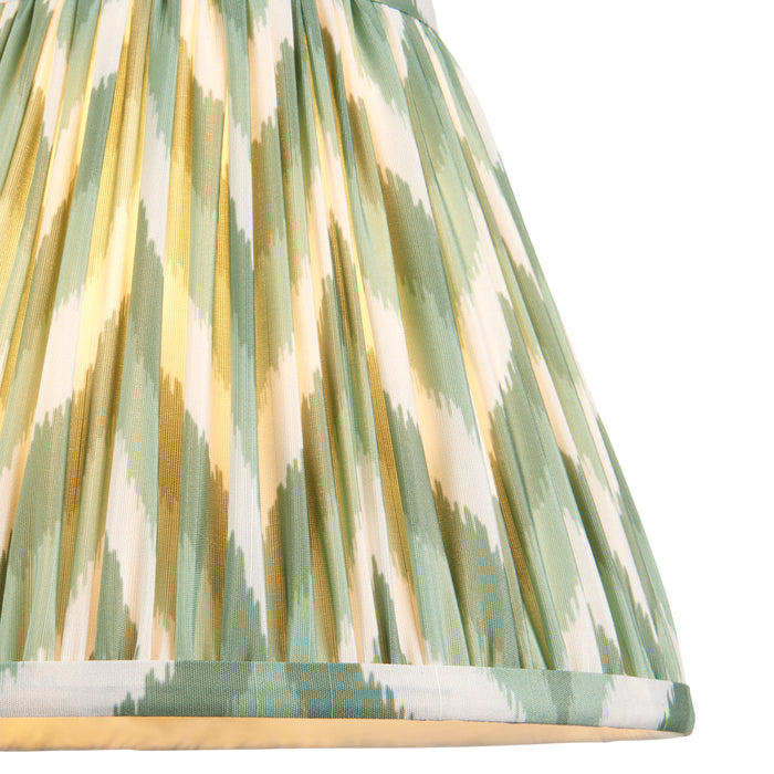 Endon 113066 Zigzag 25cm Tapered Shade Cotswold green fabric 10W LED E27 or B22 (Required) - westbasedirect.com