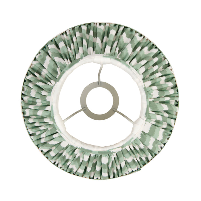 Endon 113066 Zigzag 25cm Tapered Shade Cotswold green fabric 10W LED E27 or B22 (Required) - westbasedirect.com
