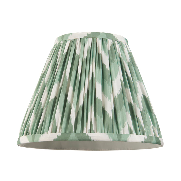Endon 113066 Zigzag 25cm Tapered Shade Cotswold green fabric 10W LED E27 or B22 (Required) - westbasedirect.com