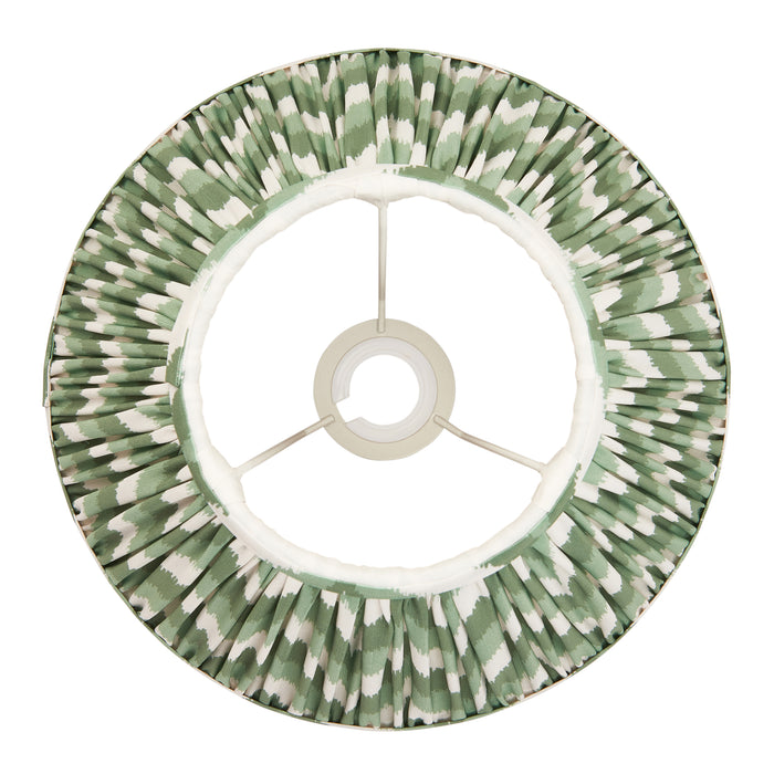 Endon 113067 Zigzag 30cm Tapered Shade Cotswold green fabric 10W LED E27 or B22 (Required) - westbasedirect.com